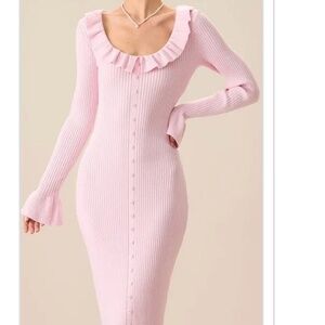 Rihoas New With Tag Ruffle Bodycon Knit Dress